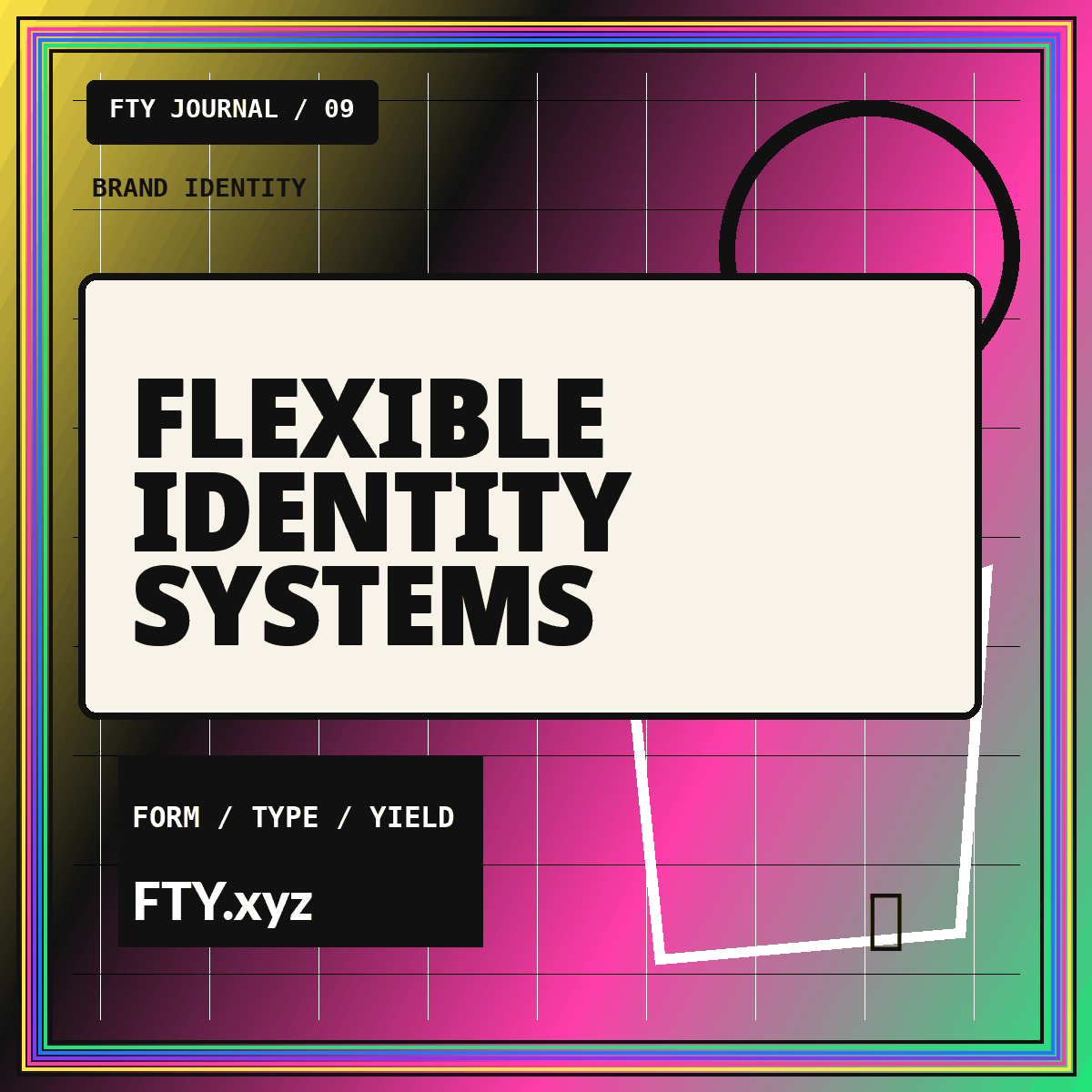 Typographic editorial card for Building a Flexible Visual Identity System
