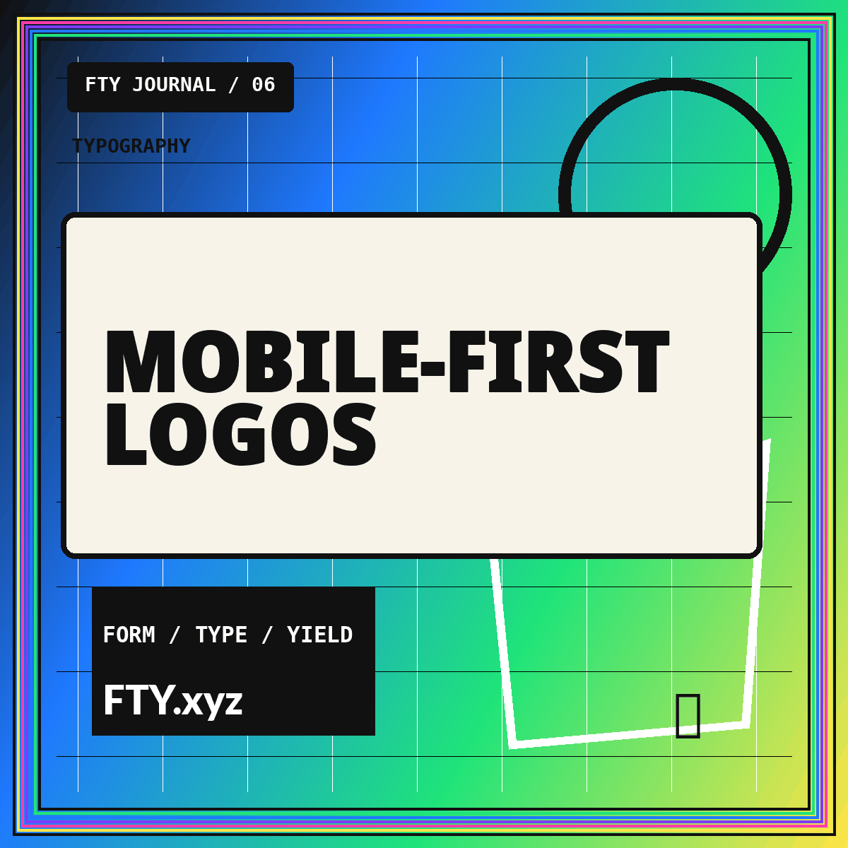 Typographic editorial card for Mobile-First Logo Systems for Digital Products